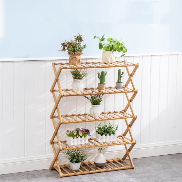 4 tier bamboo flower pot stand best for home decoration