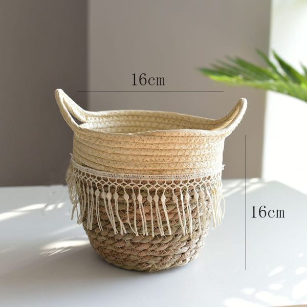 extra large straw woven flower pot nordic rattan flower pot