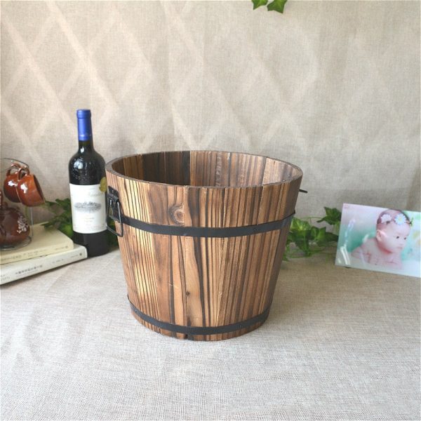 Carbonized Wood Plant Pots