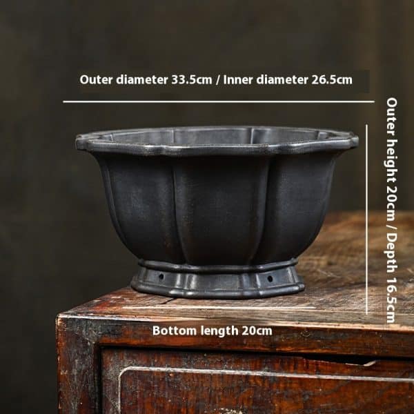 Ancient Copper Clay Handmade Purple Sand Flower Pot Round Pot Lotus Begonia Boutique - Image 3